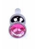 Korek analny z diamentem Jewellery Dark Silver BUTT PLUG- Pink